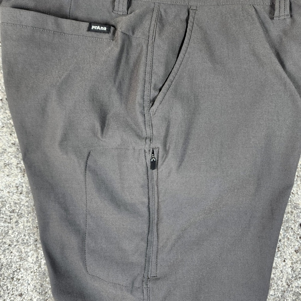 Prana Zion Pants Mens 38/32 Standard Fit Stretch Charcoal Gray NWOT - Picture 6 of 16